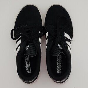 Adidas Neo Cloudfoam Super Skate Shoes Mens 7 Womens 8.5 Black Suede